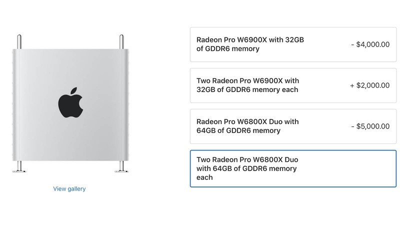Apple добавила новые видеокарты AMD для Mac Pro